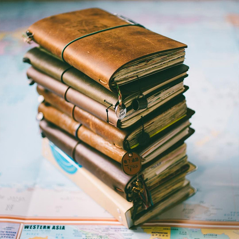 Commercial Printing Books - Sampul Kulit Retro Rusak Catatan Harian