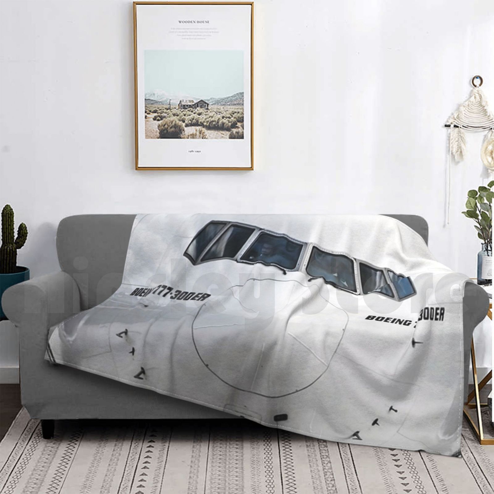 Selimut Boeing 777 dengan Desa - Commercial Fabric Printing ulasan dan harga